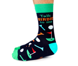 Talk Birdie to Me Golf Men's Crew Socks - Uptown Sox