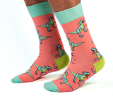 Carte d'Anniversaire - Dinosaure - Chaussettes moyennes/grandes à l'intérieur