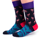 MENS-CREW NOVELTY-FLAMINGO-SOCKS