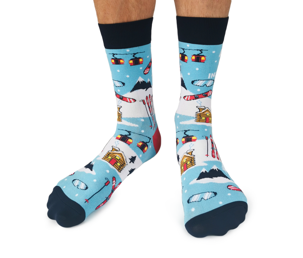 Fun Ski Pattern Socks for Men - Uptown Sox