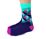 Mens Purple Geometric Novelty Dress Socks - Uptown Sox