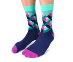 Mens Purple Geometric Novelty Dress Socks - Uptown Sox