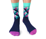 Mens Purple Geometric Novelty Dress Socks - Uptown Sox