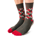Mens grey and red dress socks - Uptown Sox