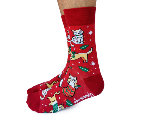 Christmas Cats Socks Funny - Uptown Sox