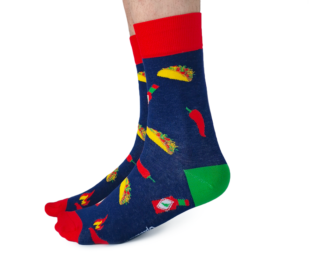 Taco and Hot Sauce Socks for Men Uptown Sox