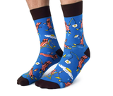 Bacon Funky Cool Fun Blue Sock - Uptown Sox