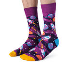 Mens Novelty Crew Space Socks - Uptown Sox