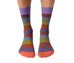 Men's crew colorful stripe dress socks