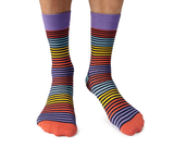Men's crew colorful stripe dress socks