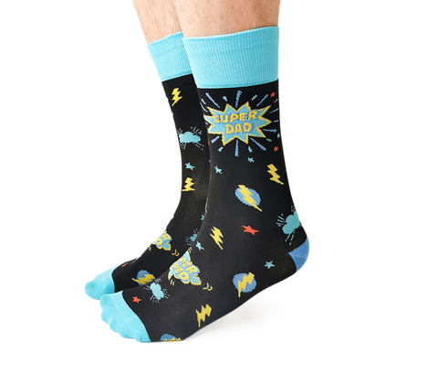 Fun Super Dad Novelty Socks for Men