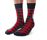 Plaid Deer Red Black Sock - Uptown Sox