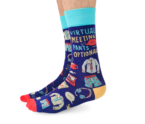 Virtual Meeting Novelty Funny Men's Socks - Uptown Sox