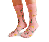 Womens novelty wine and cheese socks