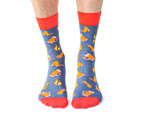 Chicken Wing Beer Wing Man Mens Crew Novelty Socks - Uptown Sox