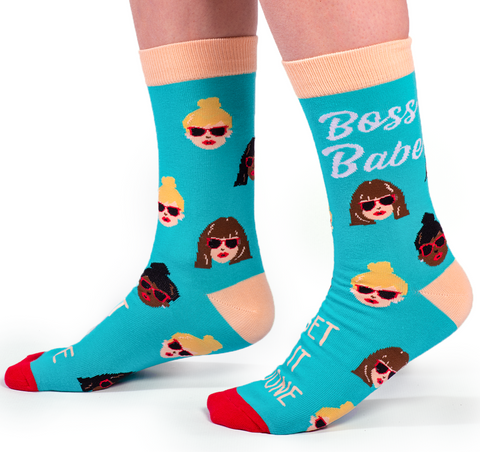 WOMENS-CREW NOVELTY-GIRLBOSS-SOCKS