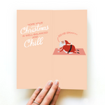 Cute Yoga Santa Christmas Card